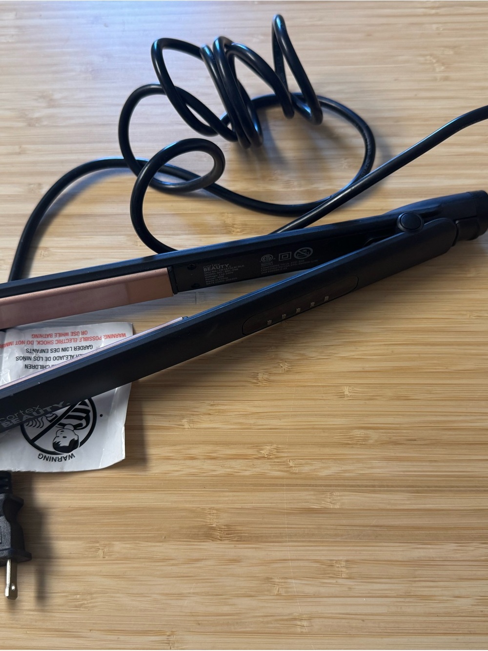 Black Hair Straightener Flat Iron - Sleek Ceramic Plates